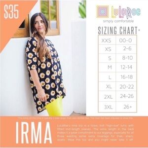 LuLaRoe Irma Bring Red Aztec Design Sz XXS NWT